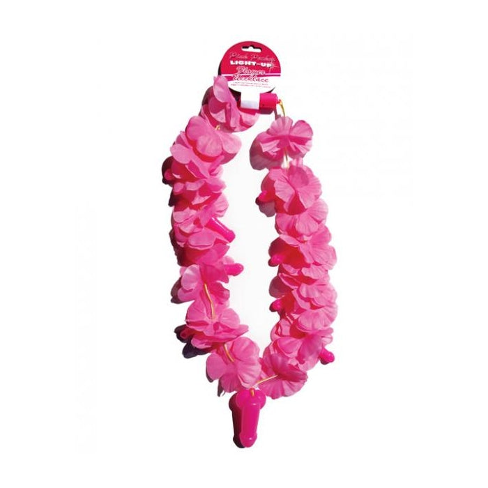 PINK LIGHT UP FLOWER PECKER NECKLACE