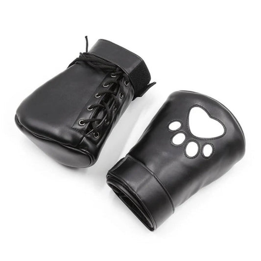 BDSM PUPPY PAWS MITTENS - BLACK