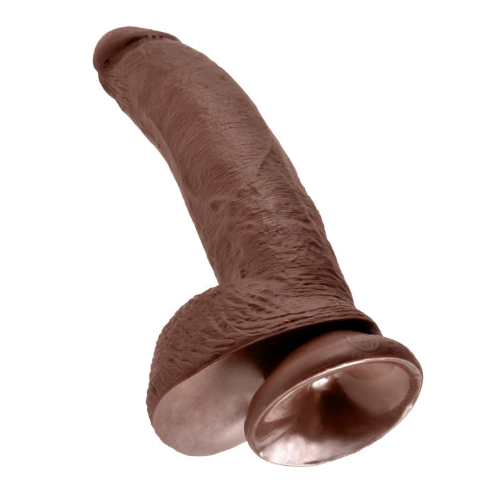 KING COCK 9" COCK WITH BALLS - BROWN