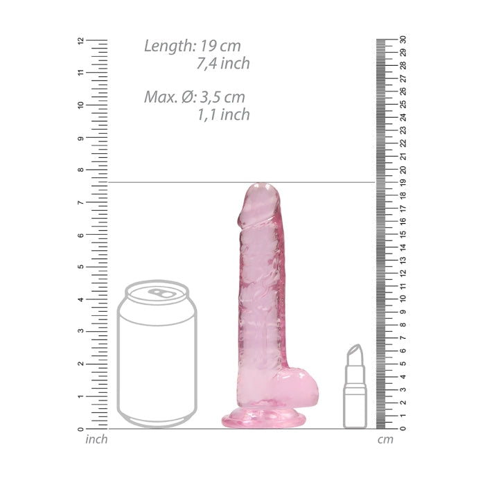 REALISTIC DILDO WITH BALLS 7IN / 17 CM