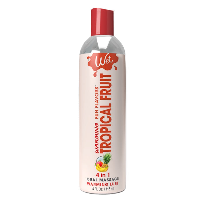 WARMING LUBE 4OZ TROPICAL FRUIT 4-IN-1 FUN FLAVORS