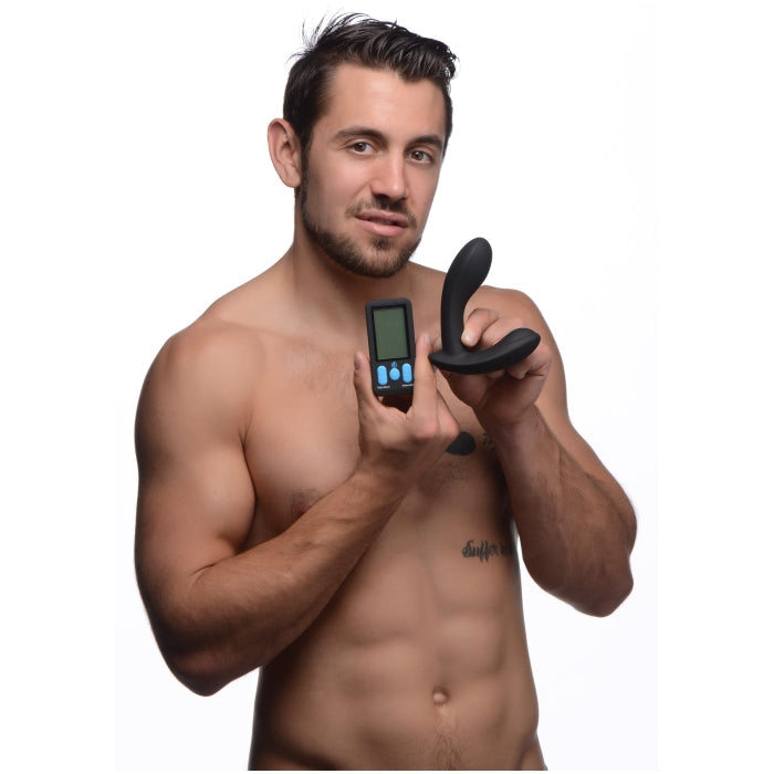 VIBRATING & E-STIM PROSTATE MASSAGER W/REMOTE