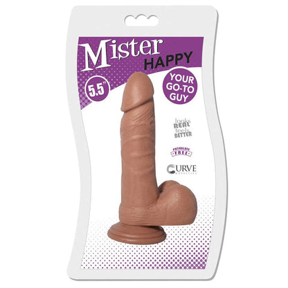 MISTER HAPPY 5.5" DILDO W/ BALLS - CARAMEL