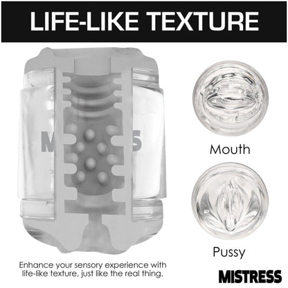 MASTURBATOR CLEAR MISTRESS DOUBLE SHOT MOUTH/PUSSY MIN