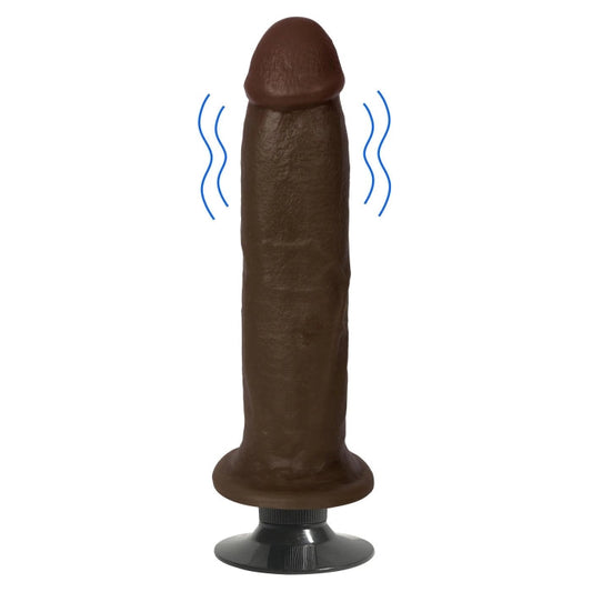 JOCK 8" VIBRATING DILDO NO BALLS CHOCOLATE