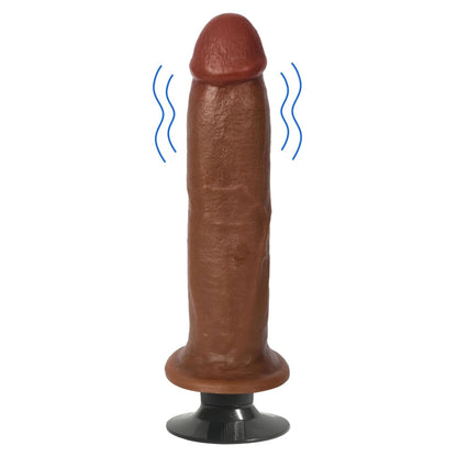 JOCK 8" VIBRATING DILDO NO BALLS LATTE