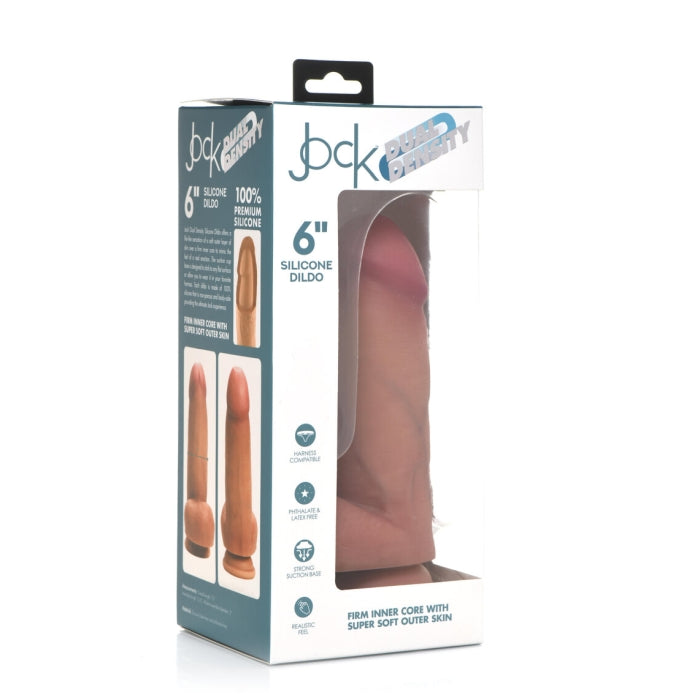 JOCK 6" DUAL DENSITY SILICONE DILDO W/ BALLS