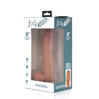 JOCK 8" DUAL DENSITY SILICONE DILDO W/ BALLS  - LIGHT