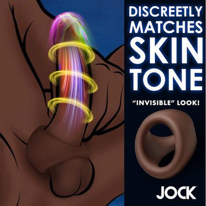 JOCK SILICONE COCK & BALL RING - DARK
