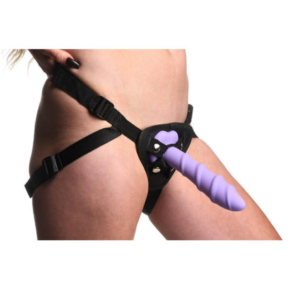 SIMPLY SWEET 7" SWIRL SILICONE DILDO - PURPLE