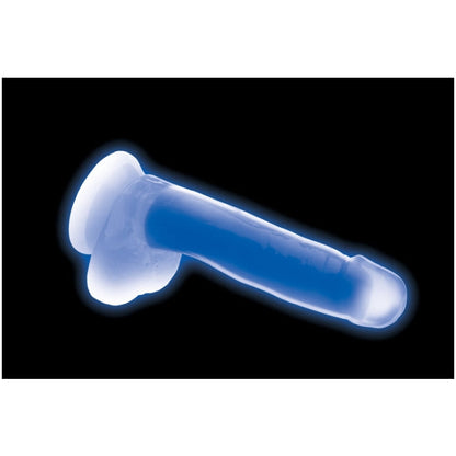 LOLLICOCK 7" GLOW-IN-THE-DARK SILICONE DILDO W/BALLS BLU