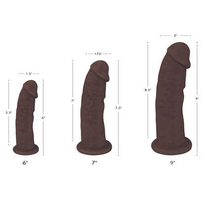 FLESHSTIXXX 6" SILICONE DONG NO BALLS - CHOCOLATE