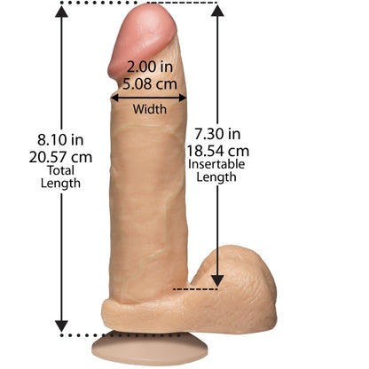 THE REALISTIC COCK 8IN - WHITE