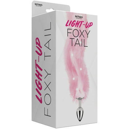 FOXY TAIL - LIGHT UP FAUX FUR BUTT PLUG - PINK
