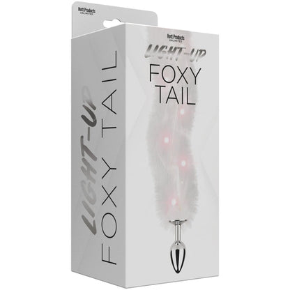 FOXY TAIL - LIGHT UP FAUX FUR BUTT PLUG - WHITE