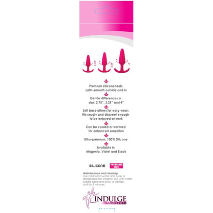 MUSKETEERS 3 SET BUTTPLUG - MAGENTA