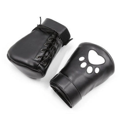 BDSM PUPPY PAWS MITTENS - BLACK