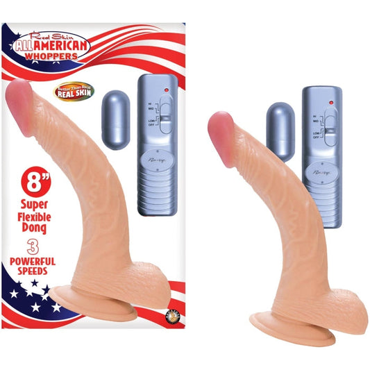 8 VIBRATING DONG WITH BALLS & BULLET-FLESH