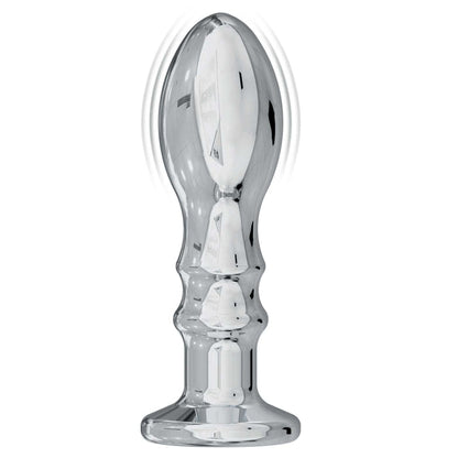 ASS-SATION REMOTE VIBRATING METAL ANAL PLEASER-SILVER