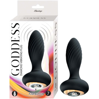 GODDESS DIAMOND VIBRATING PLUG-BLACK