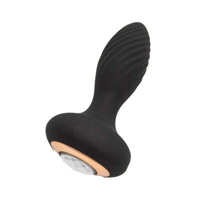 GODDESS DIAMOND VIBRATING PLUG-BLACK
