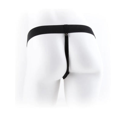 FF SERIES 7" HOLLOW STRAP-ON WITH BALLS - LIGHT/BLACK