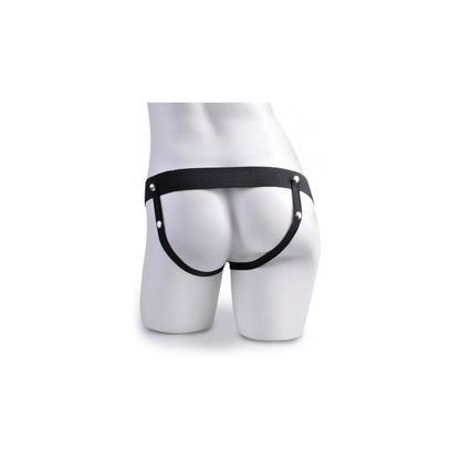 FF 8" HOLLOW RECHARGEABLE STRAP-ON WITH REMOTE - BROWN