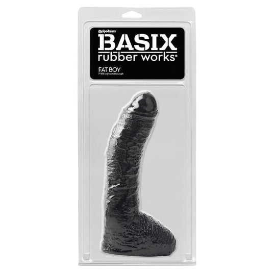 DILDO 10" BLACK BASIX RUBBER WORKS FAT BOY