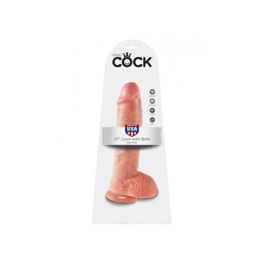 KING COCK 10IN COCK WITH BALLS - FLESH