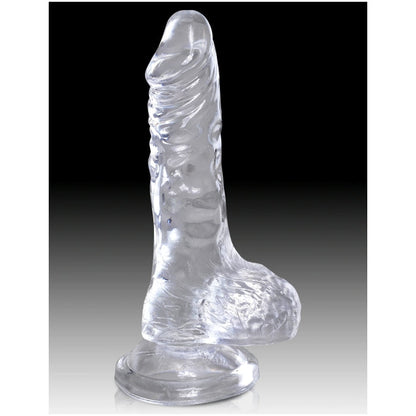 KING COCK CLEAR 4" W/ BALLS - CLEAR