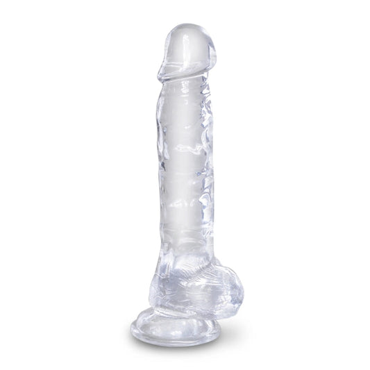 KING COCK CLEAR 8" W/ BALLS - CLEAR