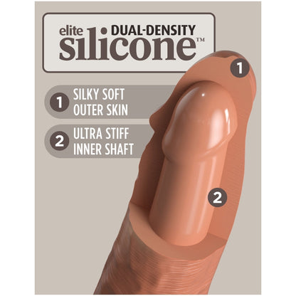 KING COCK ELITE 7" SILICONE DUAL DENSITY COCK - TAN