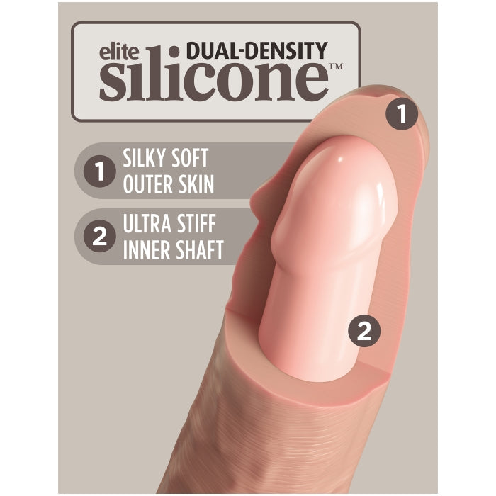 KING COCK ELITE 7" VIBE SIL DUAL DENSITY COCK W/REMOTE - LIGHT