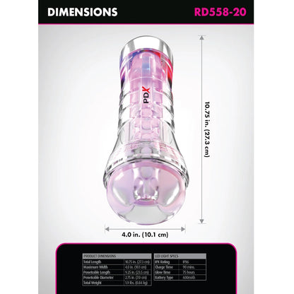 VIEWTUBE SEE-THRU EZ-GRIP LED STROKER XXL - CLEAR