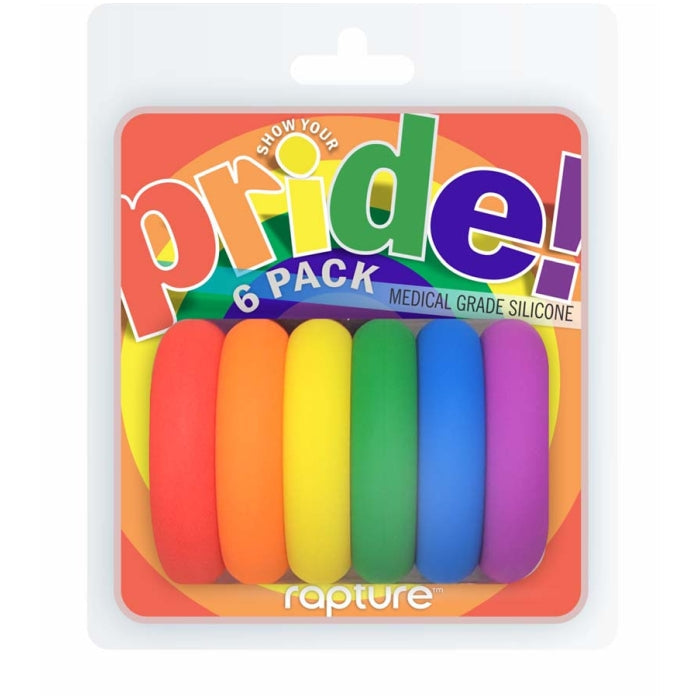 RAINBOW SILICONE COCKRING - 6PK