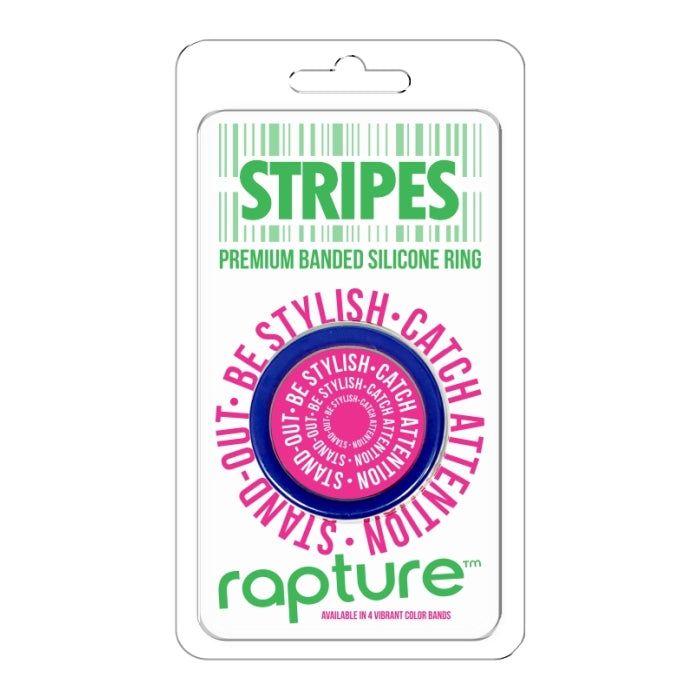 STRIPES PREMIUM BANDED SILICONE RING - BLUE LAGOON