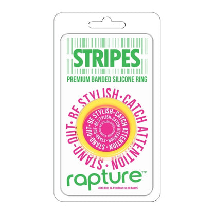 STRIPES PREMIUM BANDED SILICONE RING - LEMON FIZZ