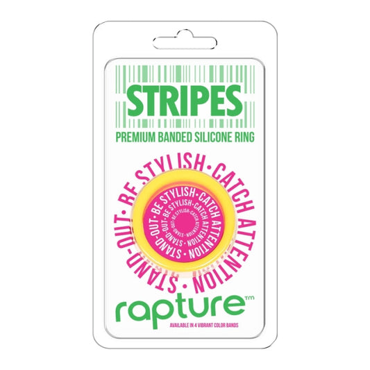 STRIPES PREMIUM BANDED SILICONE RING - LEMON FIZZ