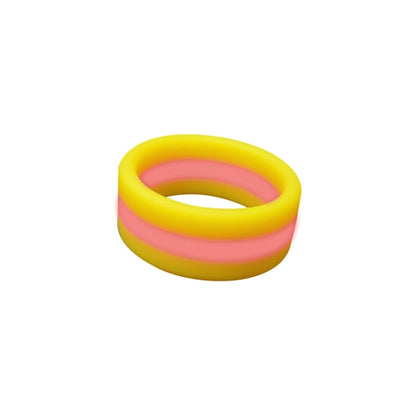 STRIPES PREMIUM BANDED SILICONE RING - LEMON FIZZ