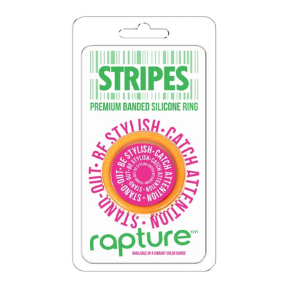 STRIPES PREMIUM BANDED SILICONE RING - ORANGE MIMOSA