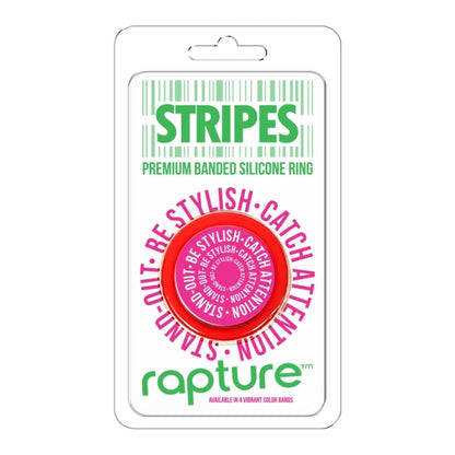 STRIPES PREMIUM BANDED SILICONE RING - RED SANGRIA