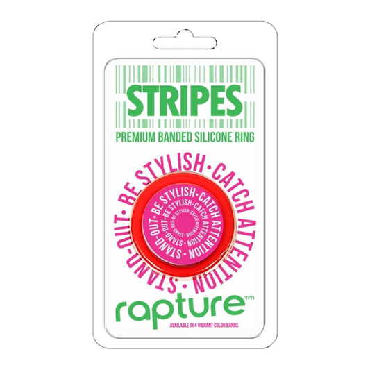 STRIPES PREMIUM BANDED SILICONE RING - RED SANGRIA