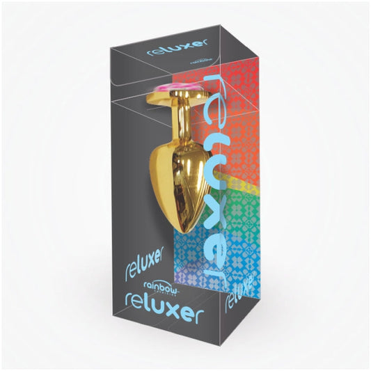 BUTT PLUG GOLD CHROME 3.25" THE RELUXER W/ SHIMMER