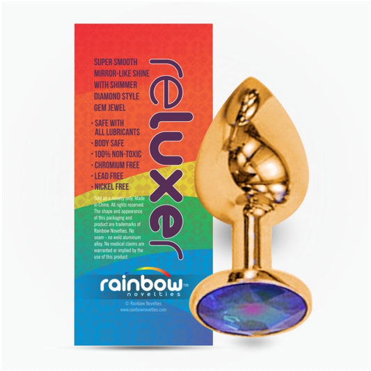 BUTT PLUG GOLD CHROME 3.75" THE RELUXER W/ SHIMMER