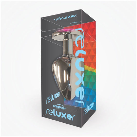 BUTT PLUG STEEL 4.75" THE RELUXER W/ SHIMMER