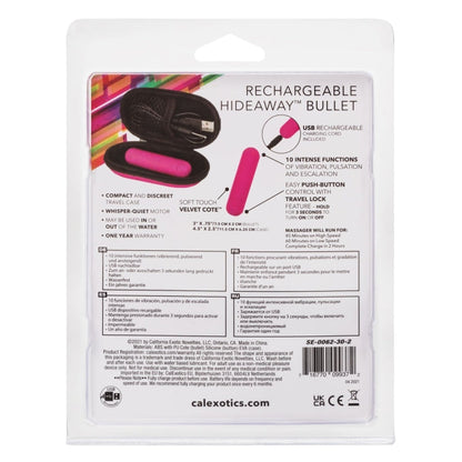 RECHARGEABLE HIDEAWAY BULLET - PINK