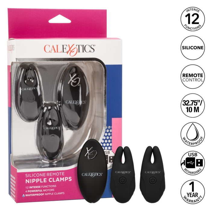 SILICONE REMOTE NIPPLE CLAMPS - BLACK