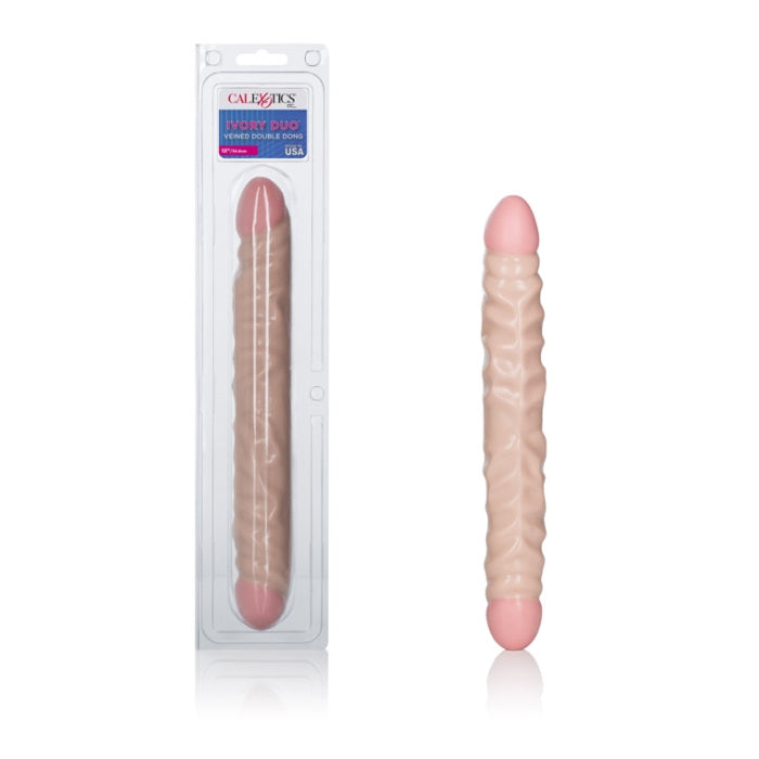 VEINED DOUBLE DONG - IVORY DUO 12