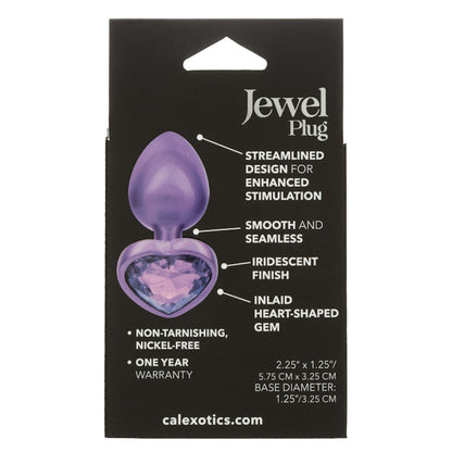 JEWEL SMALL AMETHYST HEART PLUG - PURPLE