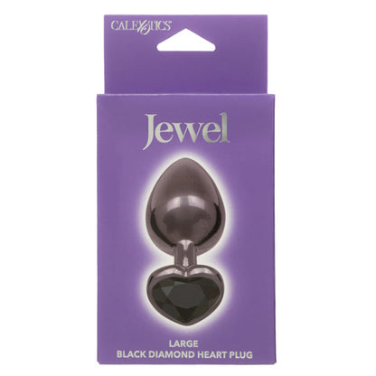 JEWEL LARGE BLACK DIAMOND HEART PLUG - BLACK